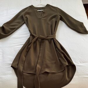 Chic Long Sleeve Dress in Olive